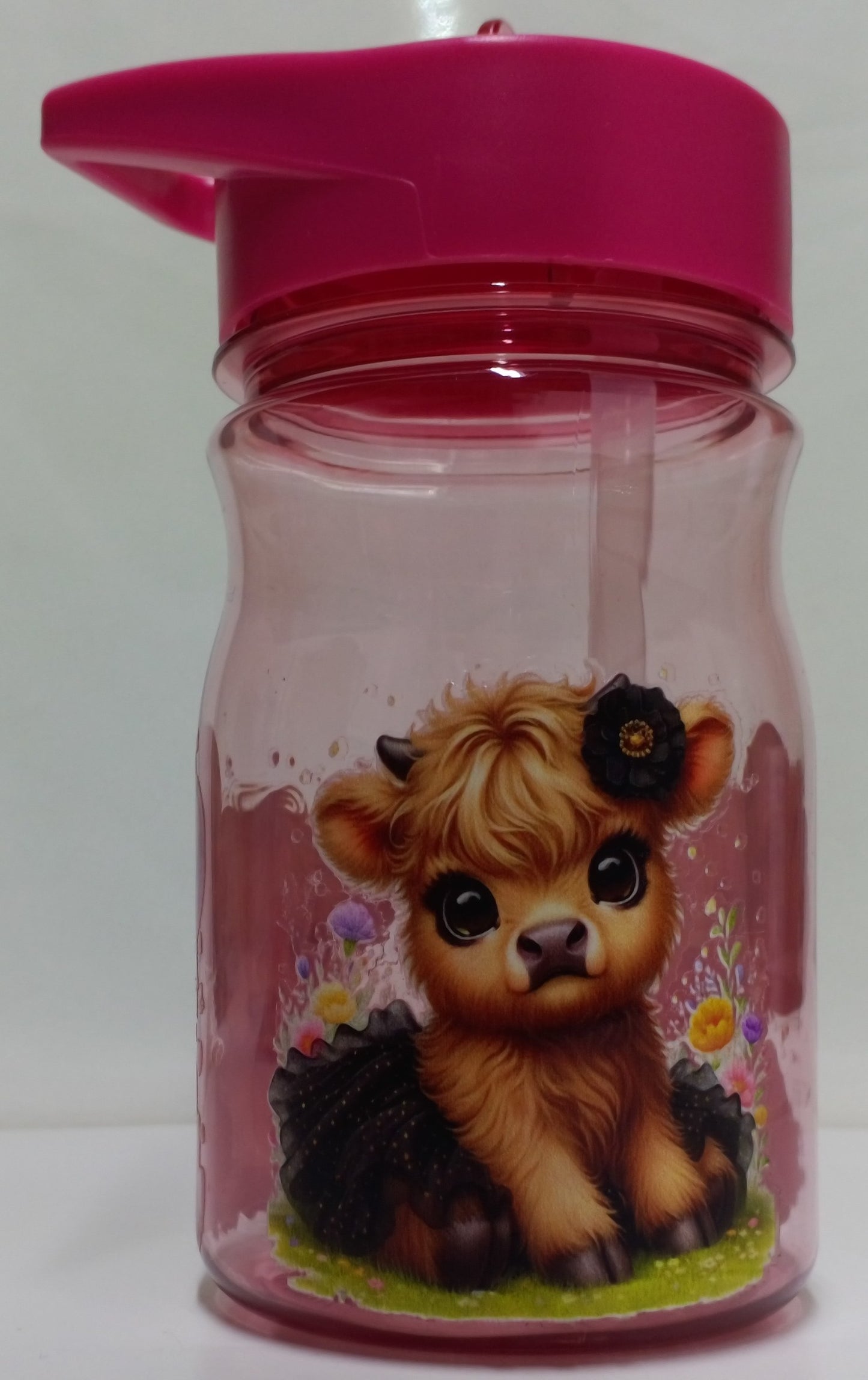Pink Flower Cow Cup
