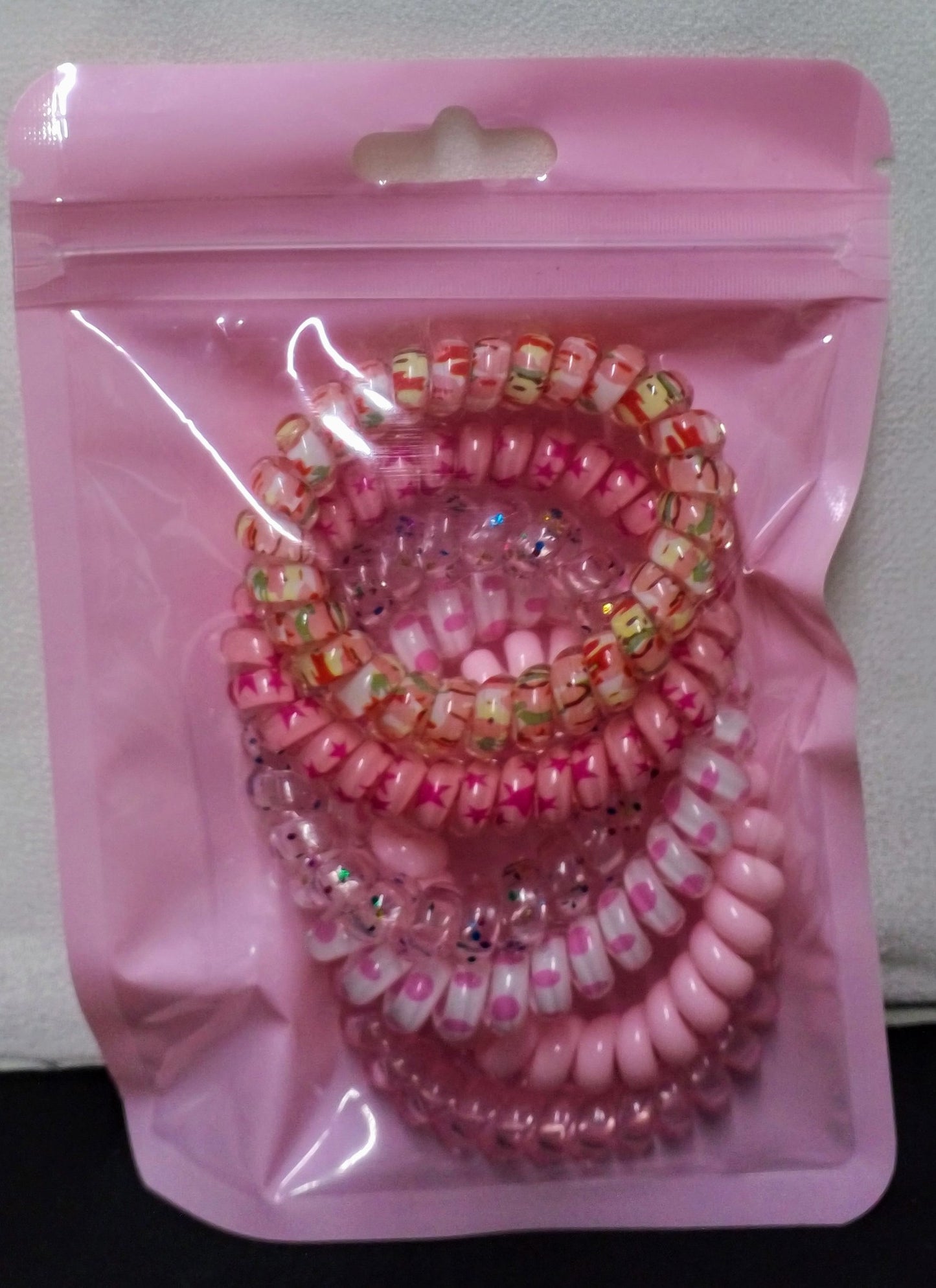 Pink hair ties