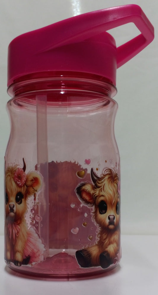 Pink Flower Cow Cup