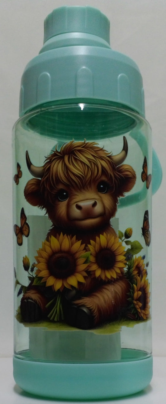 Cow with sunflowers