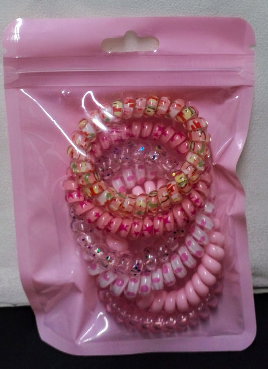 Pink hair ties