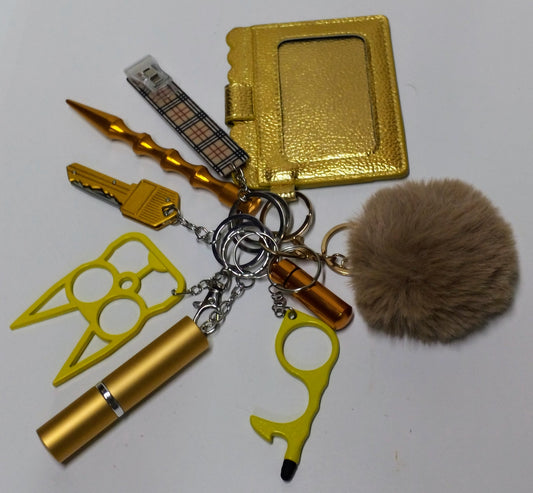 Gold safety Key chain